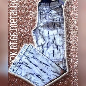 Y2K metallic jeans